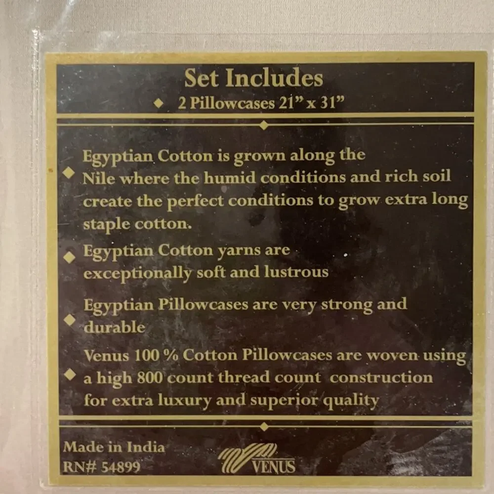 Venus standard pillowcase 800 count 💯 cotton taupe shade nwt
